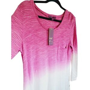 Z by Zobha XL Women's Top Shirt Pink White Knit Front~Cut Out Back NWT RV$88